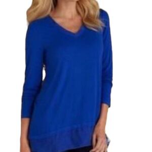 Soft Surroundings Cobalt Blue V-Neck Top